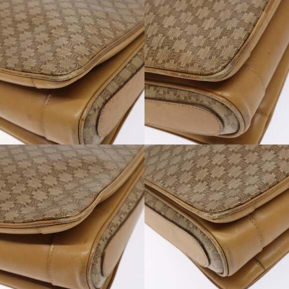 CELINE Macadam Canvas Shoulder Bag Beige Gold - Picture 10 of 13